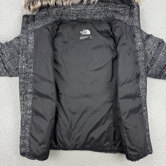 The North Face Jacket Women Small Black Polka Dot Gotham Down Puffer Coat Hooded - Picture 5 of 11